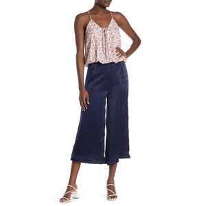 NSR Karen Culotte Satin Pants Navy Medium